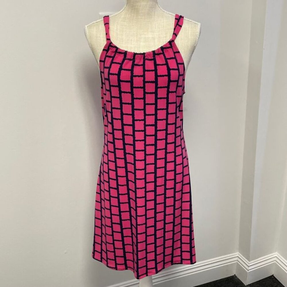 Cynthia Rowley Women's Dress - Pink and Blue Check - Size XS - GUC